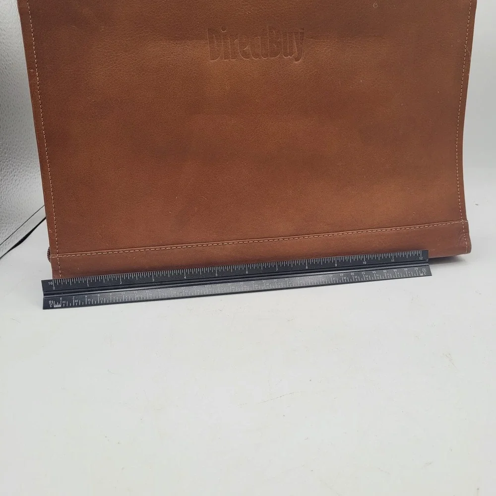 Piel Leather Full-Grain‎ Leather Three-Ring Binder Saddle Briefcase